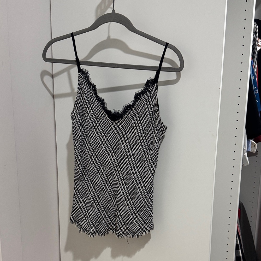 Maven West Black and White Checkered Camisole